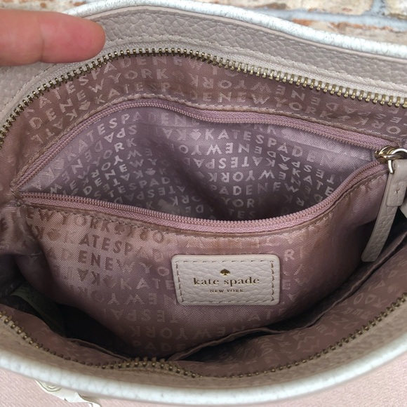 Kate Spade Pebble Leather Light Flesh Adjustable Strap Crossbody Bag 9”x10”x2” - Picture 9 of 16